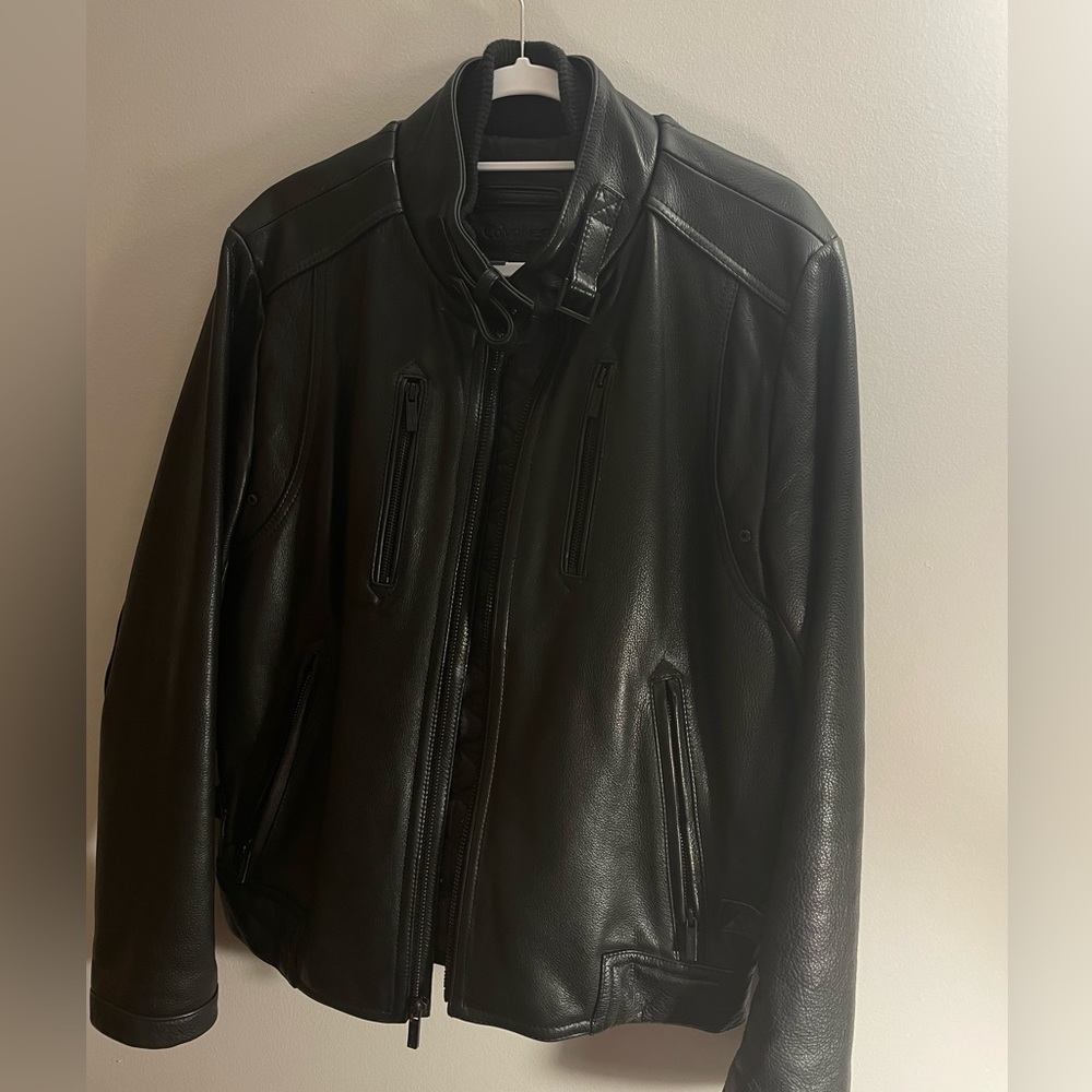 Calvin Klein genuine leather racer jacket